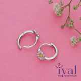 Daisy Fower Silver Hoop Earrings(5+ Yrs)