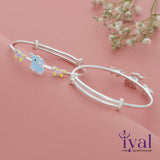Lovely Elephant Adjustable Silver Kid Bangle(0 - 5Yr)