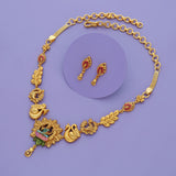 Shree Lakshmi Heritage 925 Silver Gold Polish Necklace Set