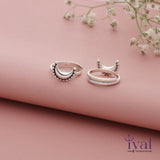 Half Moon oxidized adjustable Silver Toering