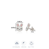 Bunny Rose Gold Polish 925 Silver Stud for Kids & Teen(5+ Yrs)