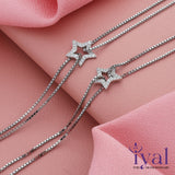 Shining Star Adjustable Silver Anklet