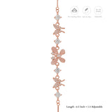 Petal Fly Rose Gold Polish 925 Silver Bracelet