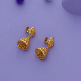 925 Silver Gold Polish Petal Design Jhumkas
