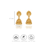925 Silver Gold Polish Petal Design Jhumkas