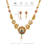 Shree Lakshmi Heritage 925 Silver Gold Polish Necklace Set