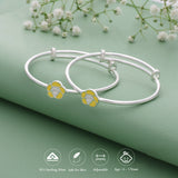 Lovely Flower Adjustable 925 Silver Kid Bangle(0 - 5Yrs)