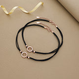 Minimalist Black Cord Rose Gold Silver Anklet