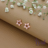 Sparkling Star Rose Gold Polish 925 Silver Stud
