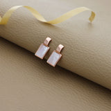 Geometric Glow Rose Gold 925 Silver Drop Earring
