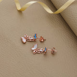 Blue Butterfly Rose Gold 925 Silver Drop Earring