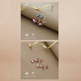 Blue Butterfly Rose Gold 925 Silver Drop Earring