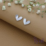 Pure Heart Rose Gold Polish 925 Silver Stud
