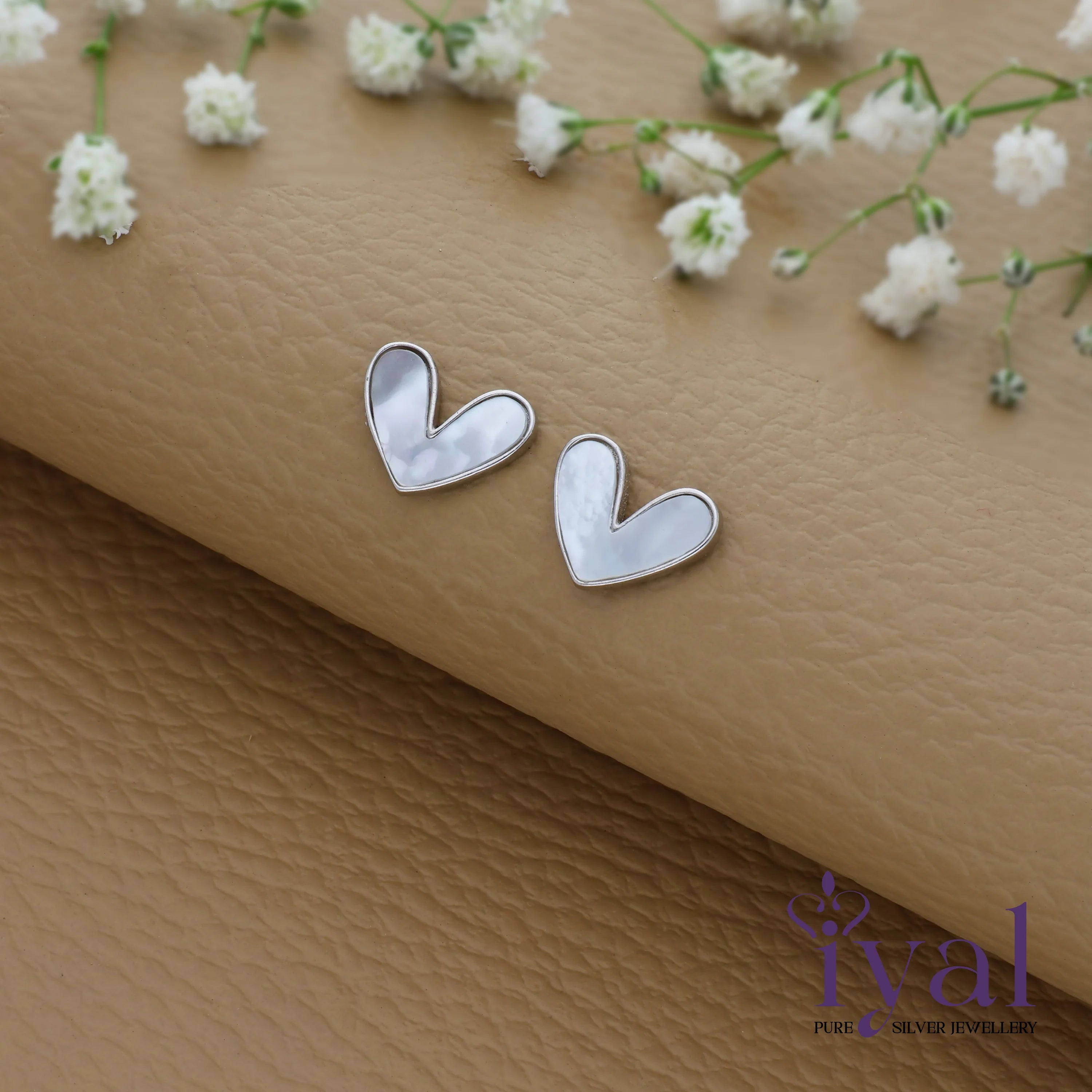 Pure Heart Rose Gold Polish 925 Silver Stud