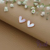 Pure Heart Rose Gold Polish 925 Silver Stud