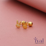Charming Bunny 14K Gold Polish Silver Stud(3+ Yrs)