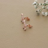 Butterfly Rose Gold Polish Silver Earring for Womens & Girls