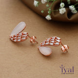 Gorgeous Heart Rose Gold Polish 925 Silver Stud