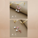 Pink Enchanting Pearl Drop Rose Gold 925 Silver Earring