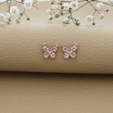 Butterfly Rose Gold Polish Silver Earring for Womens & Girls