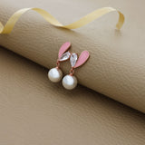 Pink Enchanting Pearl Drop Rose Gold 925 Silver Earring
