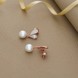 Shimmering Rose Gold 925 Silver Drop Earring