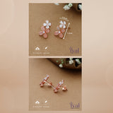 Two Step Flower Rose Gold Polish 925 Silver Stud