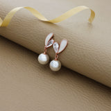 Shimmering Rose Gold 925 Silver Drop Earring