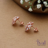 Lovely Garland Rose Gold Polish 925 Silver Stud