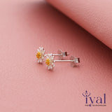 Chic Sunflower Silver Stud for Kids & Teen(3+ Yrs)