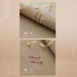 Linear Pink Rose Gold 925 Silver Drop Earring