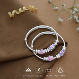 Purple Bow Adjustable 925 Silver Kid Bangle(0 - 6Yrs)