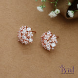 Lovely Garland Rose Gold Polish 925 Silver Stud