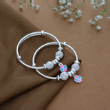 Flower Charm Adjustable 999 Silver Kid Bangle(0 - 6Yrs)
