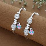 Flower Charm Adjustable 999 Silver Kid Bangle(0 - 6Yrs)