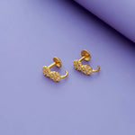 Pure 925 Silver Floral J-Shaped Earrings