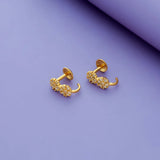 Pure 925 Silver Floral J-Shaped Earrings