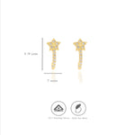 925 Sterling Silver Star J Type Earrings