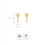 925 Sterling Silver Star J Type Earrings