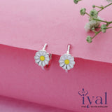 Daisy Fower Silver Hoop Earrings(5+ Yrs)