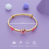 Little Sunshine Heart 18K Gold Polish Silver Kid Bangle (0-5 Yrs)