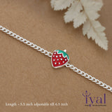 Strawberry Silver Bracelet for Kids