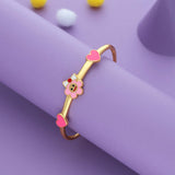 Little Sunshine Heart 18K Gold Polish Silver Kid Bangle (0-5 Yrs)