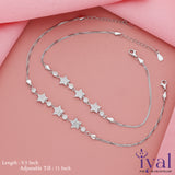 Twinkling Star Adjustable Silver Anklet