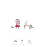Lovely Peppa Pig 925 Silver Stud for Kids & Teen(5+ Yrs)