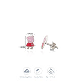 925 Sterling Silver Peppa Pig Studs for Kids (3+ Yrs)