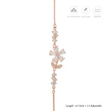 Floral Zircon Stone Rose Gold Polish 925 Silver Bracelet