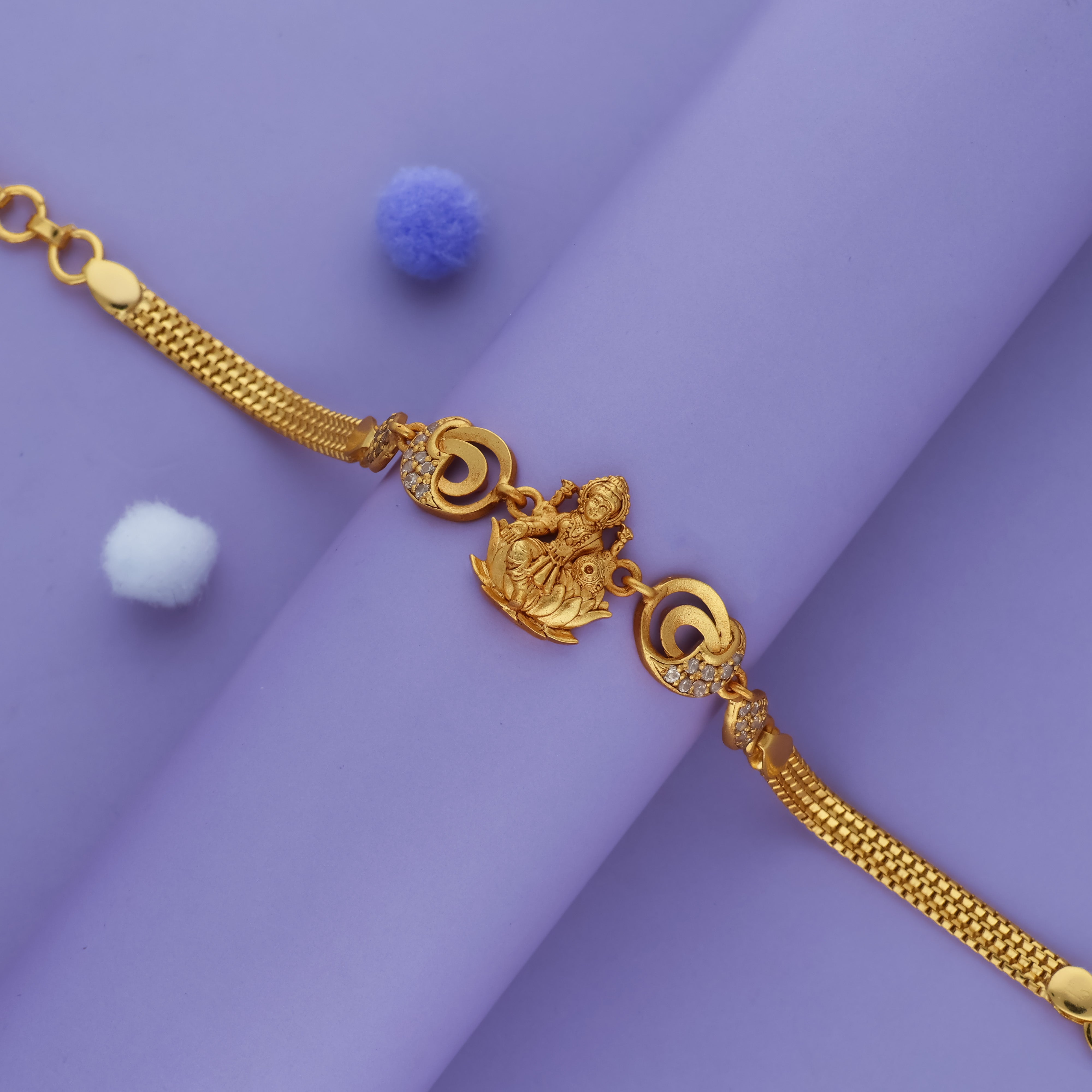 Lakshmi Glory 925 Gold Polish Silver Bracelet