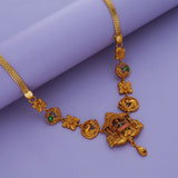 Ananta Lakshmi Temple 925 Silver Gold Polish Necklace