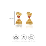 Pure 925 Silver Gold Plated Heart Design Jhumkas